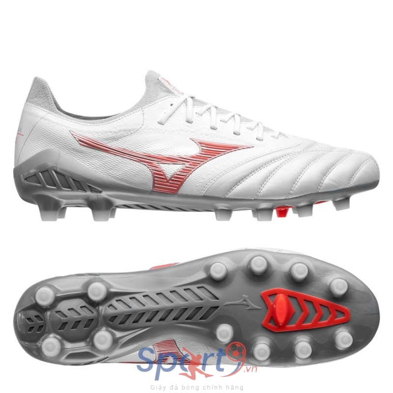 Mizuno Morelia Neo III Made in Japan FG Robotic - White/Fiery Coral